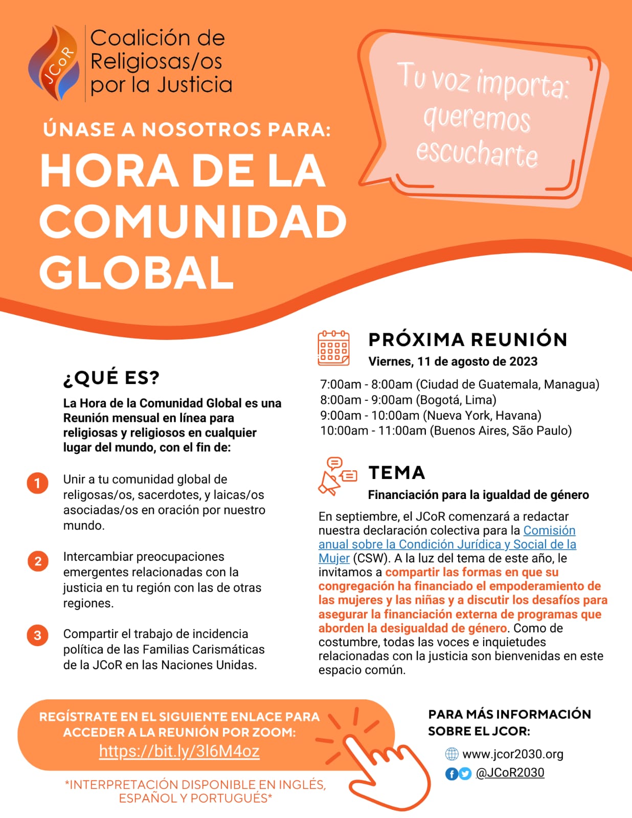 Hora de la comunidad globar